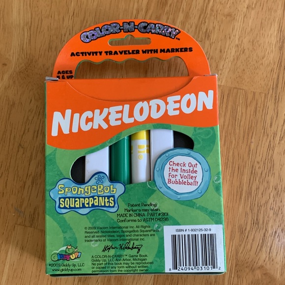 ✋SpongeBob Squarepants Color-N-Carry Activity Traveler New, but No Markers - Picture 11 of 14